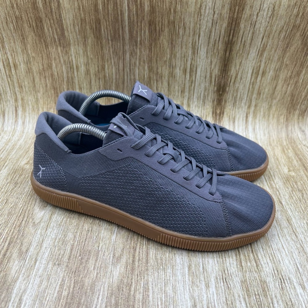 Flux Footwear Adapt Sneakers Mens 10.5 Grey Knit Zero Drop Wide Toe Box Gum Sole